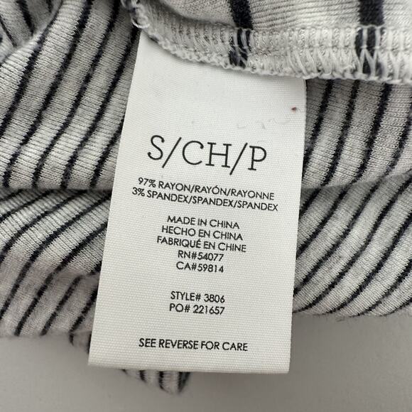 Cabi 3806 Pivot Tee Womens Small Gray Black Striped Boxy Stretch Oversized - Picture 15 of 16
